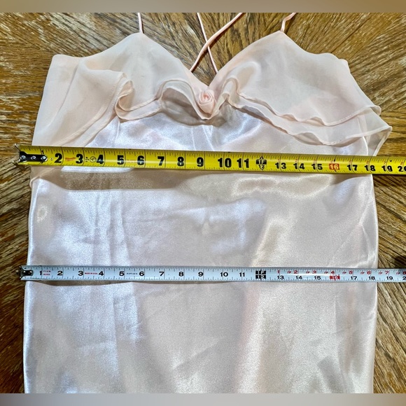 VINTAGE 80s pastel pink maxi nightgown ruffle floral coquette lingerie Victorian - Picture 15 of 16